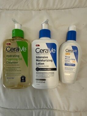 CeraVe Skincare Bundle Cleanser + Moisturizer + SPF 50 New